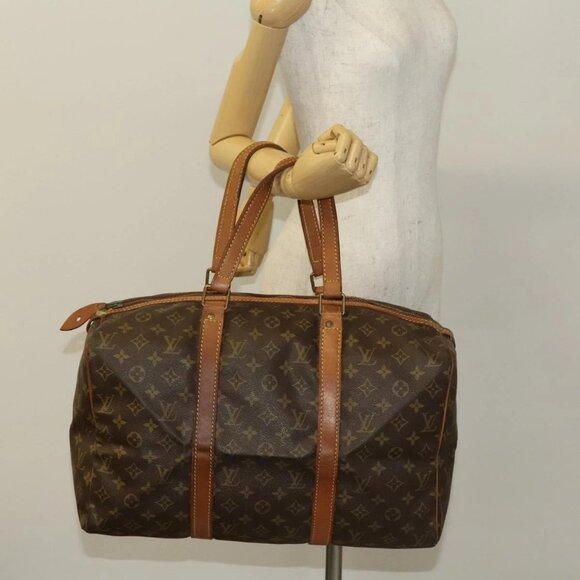 LOUIS VUITTON Monogram Sac Spool 45 Boston Bag Vintage M41624 LV Auth 137347 - Picture 3 of 16